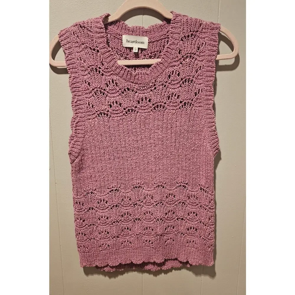 Heartloom Knit Vest, Sweater , Larissa Tank, New, Cotton Blend, Womens Size L